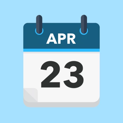 Calendar icon showing 23rd April