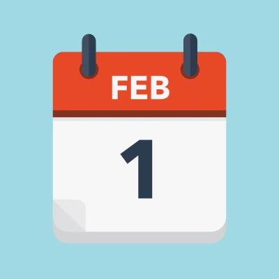 Calendar icon showing 1st February