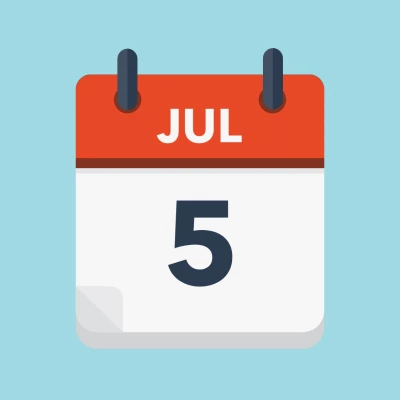 Calendar icon showing 5th July