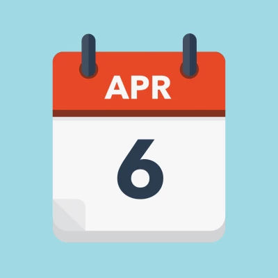 Calendar icon showing 6th April