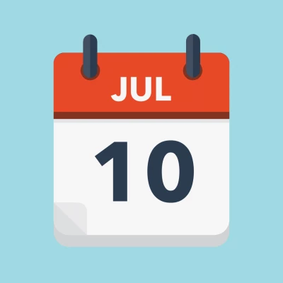 Calendar icon showing 10th July