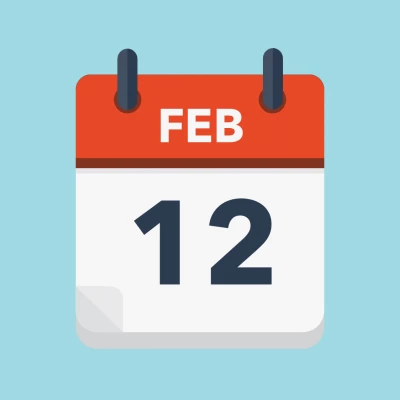 Calendar icon showing 12th February