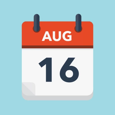 Calendar icon showing 16th August