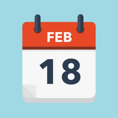 Calendar icon showing 18th February