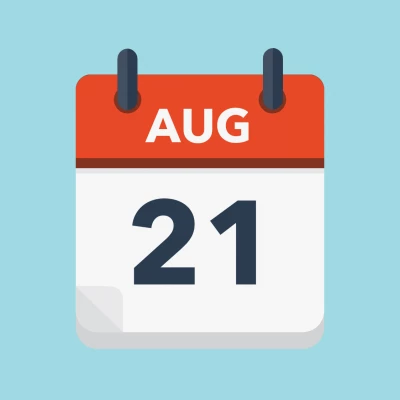 Calendar icon showing 21st August