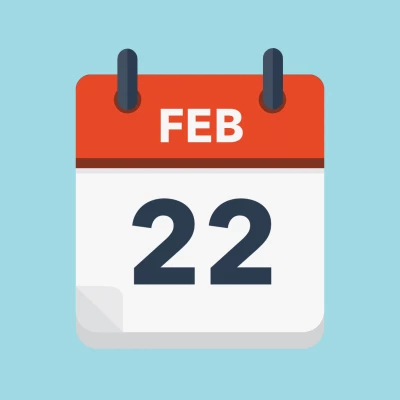 Calendar icon showing 22nd February