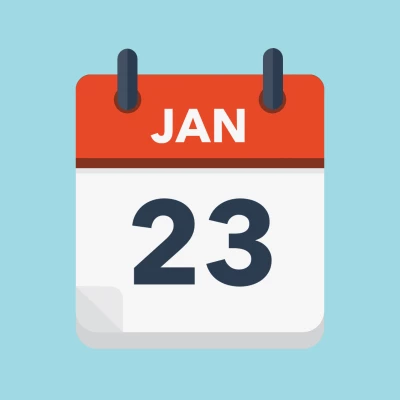 Calendar icon showing 23rd January