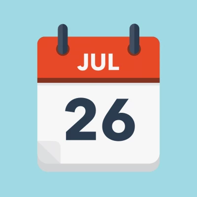 Calendar icon showing 26th July