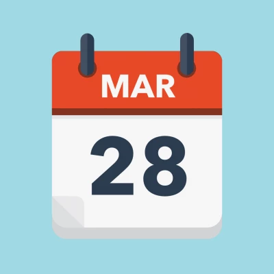 Calendar icon showing 28th March