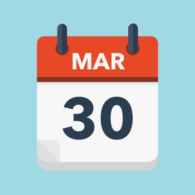 Calendar icon showing 30th March